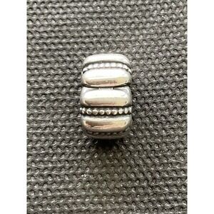 Pandora ALE 925 Sterling Silver dots & ridges barrel clip charm